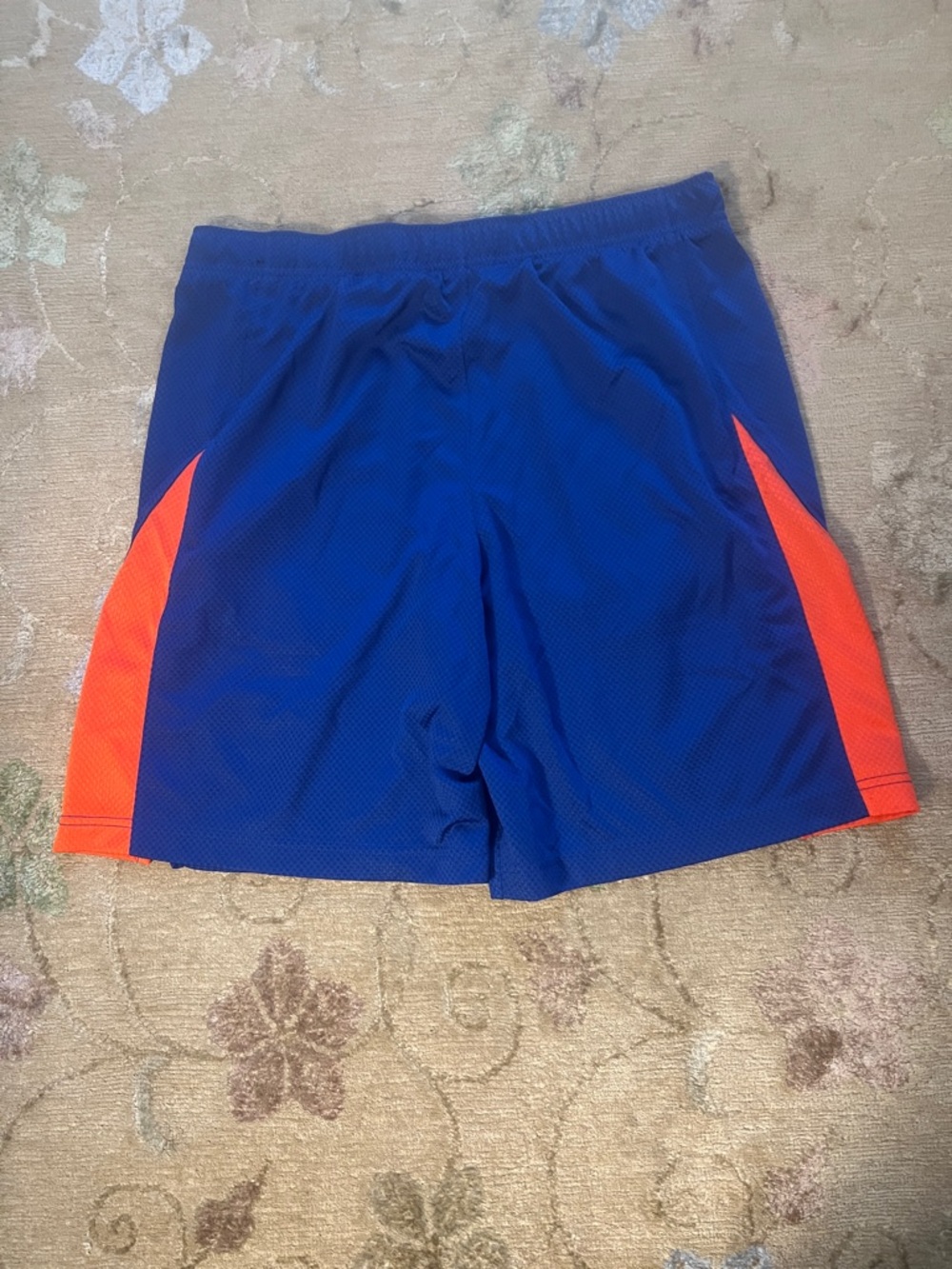 Nike Royal Blue Athletic Shorts with Orange Accents - Picture 2 of 3
